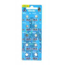 Buttoncell Vinnic L626F AG4 LR66 Τεμ. 10 με Διάτρητη Συσκευασία 27830