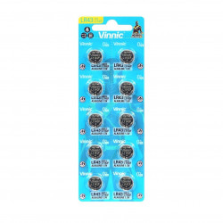 Buttoncell Vinnic LR1142F AG12 LR43 Τεμ. 10 με Διάτρητη Συσκευασία 28868