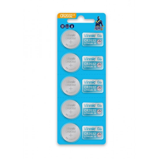 Buttoncell Vinnic CR2032 3V Τεμ. 5 με Διάτρητη Συσκευασία 28613