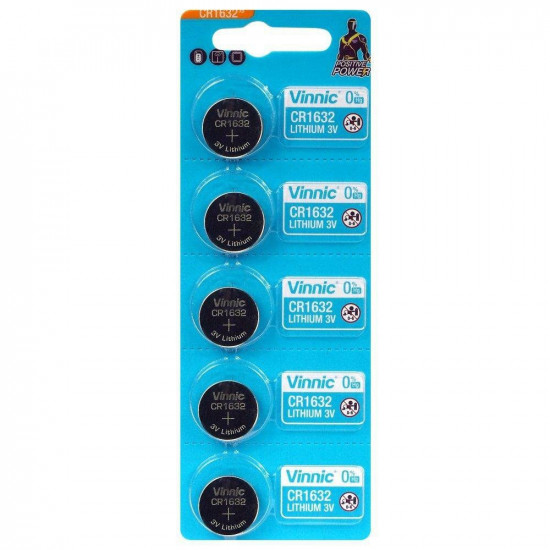 Buttoncell Vinnic CR1632 3V Τεμ. 5 με Διάτρητη Συσκευασία 45795