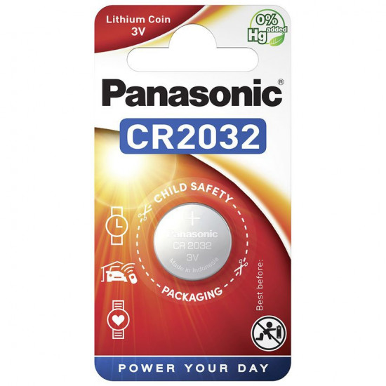 Buttoncell Panasonic CR2032 3V Τεμ. 1 29764