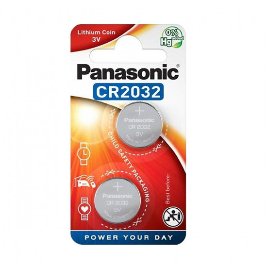 Buttoncell Panasonic CR2032 3V Τεμ. 2 29783