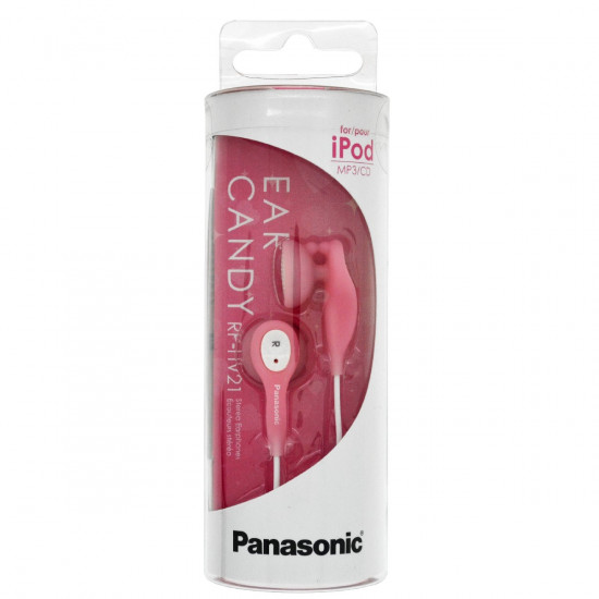 Ακουστικά Panasonic Stereo Earbud RP-HV21E-P 3.5mm Ροζ με Κλιπ Καλωδίου και Ελαστικό Ακουστικό 1.2m Χωρίς Μικρόφωνο 34286