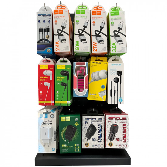 Stand με Αξεσουάρ Universal Hands Free, Φορτιστές, Καλώδια Σύνδεσης 120 Τεμαχίων 51102