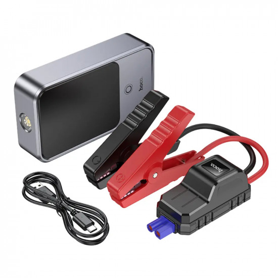 Power Bank Hoco QS7 Source 10000mAh PD18W QC με 2xUSB-A 1xUSB-C LED Ένδειξη Μπαταρίας και Προσάρτημα Εκκίνησης Αυτοκινήτου 800A Ασημί 51235