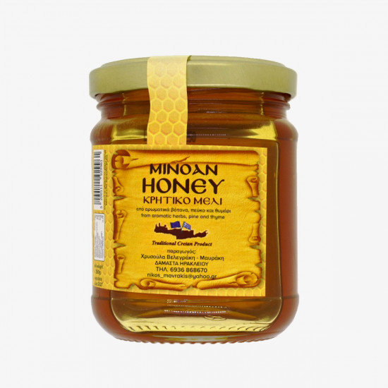 Minoan Honey Κρητικο Μέλι απο Αρωματικά Βότανα, Πευκο και Θυμάρι 250g 46888
