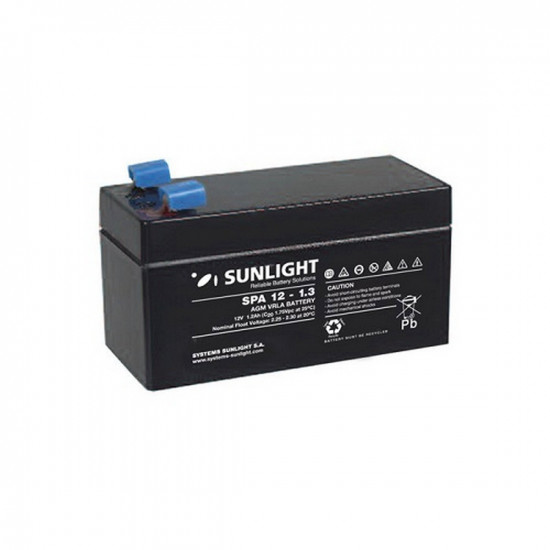 Μπαταρία Sunlight VRLA AGM (12V 1.3Ah) 0.5kg 50mm x 40mm x 97mm 45022