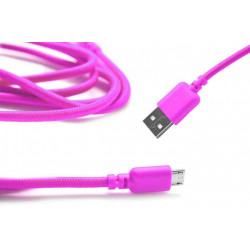 Καλώδιο σύνδεσης Ancus USB σε Micro USB με Ενισχυμένες Επαφές Braided Ρόζ 1m 05019
