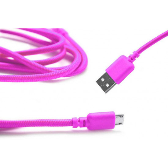 Καλώδιο σύνδεσης Ancus USB σε Micro USB με Ενισχυμένες Επαφές Braided Ρόζ 1m 05019