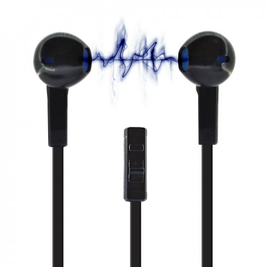 Hands Free Ancus Viker in-Earbud Stereo 3.5mm για Apple-Samsung-HTC-Sony Μαύρο με Καλώδιο Πλακέ, Πλήκτρο Απάντησης και Έντασης 14947