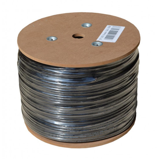 Καλώδιο Δικτύου Jasper Cat 6 UTP 24AWG CCA Kουλούρα 305m Μαύρο Εξωτερικής Χρήσης 18029