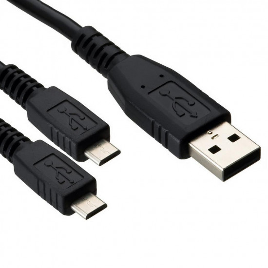 Καλώδιο σύνδεσης Ancus USB σε 2 x Micro USB Μαύρο 1m 18498