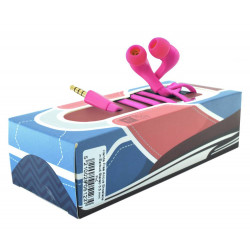 Hands Free Ancus Shoelace in-Earbud Stereo 3.5mm για Apple-Samsung-Sony-LG-Huawei Ρόζ με Καλώδιο Κορδόνι, Μικρόφωνο, Πλήκτρο Απάντησης 19293