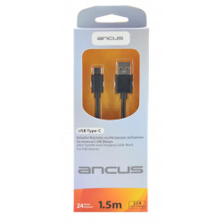 Καλώδιο σύνδεσης Ancus USB-C 2,1Α Μαύρο 1.5m 21953