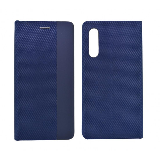 Θήκη Book Ancus Magnetic Canvas για Xiaomi Mi 9 TPU Μαύρη-Μπλε 25532