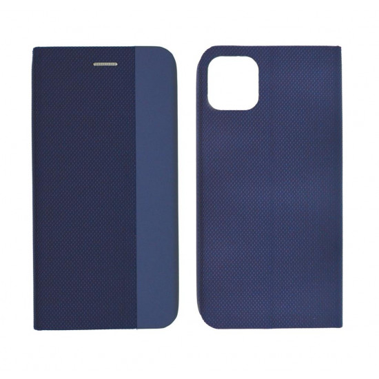 Θήκη Book Ancus Magnetic Canvas για Apple iPhone 11 Pro TPU Σκούρο Μπλε 26201