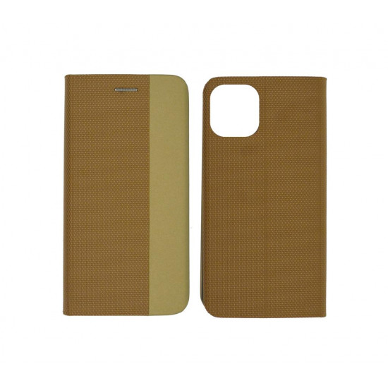 Θήκη Book Ancus Magnetic Canvas για Apple iPhone 11 Pro TPU Χρυσαφί 26204