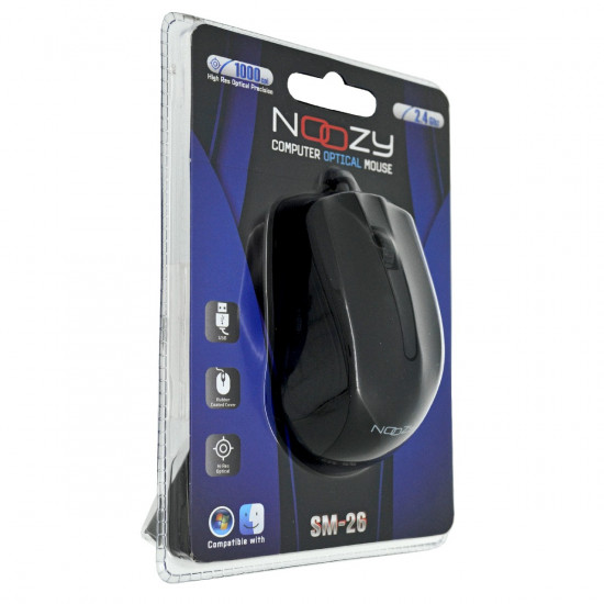 Ενσύρματο Ποντίκι Noozy SM-26 USB 3D με 3 Πλήκτρα και 1000DPI Μαύρο 28717
