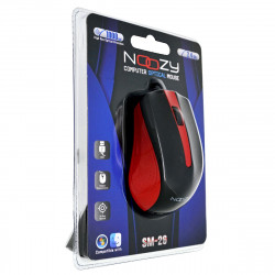 Ενσύρματο Ποντίκι Noozy SM-26 USB 3D με 3 Πλήκτρα και 1000DPI Μαύρο-Κόκκινο 28718