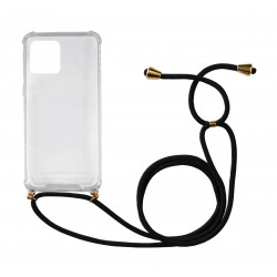 Θήκη Ancus Crossbody για Apple iPhone 12 / iPhone 12 Pro Διάφανη με Κορδόνι Μαύρο 28961
