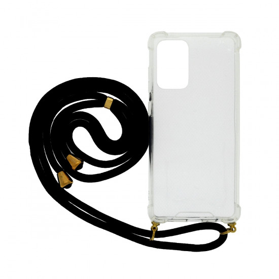 Θήκη Ancus Crossbody για Samsung A72 A725F A726B Διάφανη με Κορδόνι Μαύρο 31284
