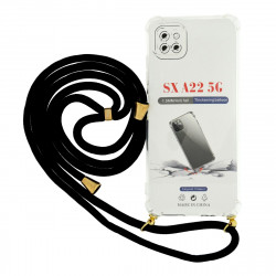 Θήκη Ancus Crossbody για Samsung SM-A226F Galaxy A22 5G Διάφανη με Κορδόνι Μαύρο 33108