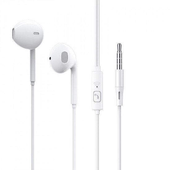 Hands Free Ancus Melody MD66 Semi in-Earbud Stereo 3.5mm Λευκό με Μικρόφωνο και Πλήκτρο Λειτουργίας 1,2μ 34142