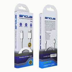 Καλώδιο Σύνδεσης και Φόρτισης Ancus Flow E44 USB σε Micro-USB 2.0A 480Mbps Data Transfer Λευκό 1m 34223