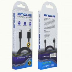 Καλώδιο Σύνδεσης και Φόρτισης Ancus Flow E44 USB σε USB-C 2.0A 480Mbps Data Transfer Μαύρο 1m 34224
