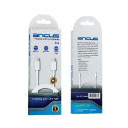 Καλώδιο Σύνδεσης και Φόρτισης Ancus Flow E44 USB-C σε USB-C 2.0A 480Mbps Data Transfer Λευκό 1m 34227
