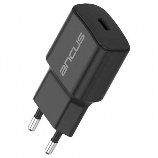 Φορτιστής Ταξιδίου Switching Ancus Supreme Series C70 Fast Charge με USB-C Έξοδο QC 3.0 PD 20W 5V/3A Μαύρο 35076