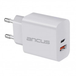 Φορτιστής Ταξιδίου Switching Ancus Supreme Series C70D Dual Fast Charge με USB/USB-C Έξοδο QC3.0 PD30W Λευκό 35085