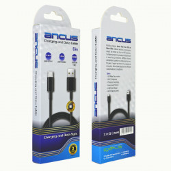 Καλώδιο Σύνδεσης και Φόρτισης Ancus Flow E44 USB σε Micro-USB 2.0A 480Mbps Data Transfer Μαύρο 1m 35153