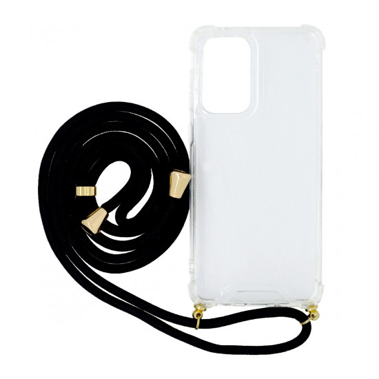 Θήκη Ancus Crossbody για Samsung SM-A336B Galaxy A33 5G Διάφανη με Κορδόνι Μαύρο 36543