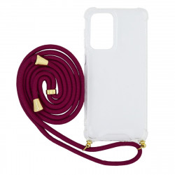 Θήκη Ancus Crossbody για Samsung SM-A336B Galaxy A33 5G Διάφανη με Κορδόνι Μπορντό 36544