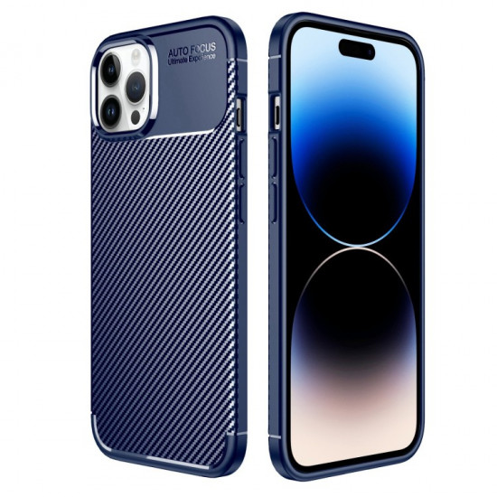 Θήκη Ancus AutoFocus Carbon Fiber για Apple iPhone 14 Pro Max Μπλε 37934
