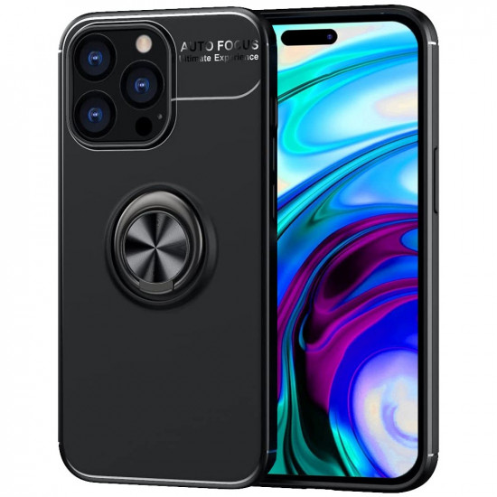 Θήκη Ancus AutoFocus Shockproof με Ring Holder για Apple iPhone 14 Pro Μαύρη 37968