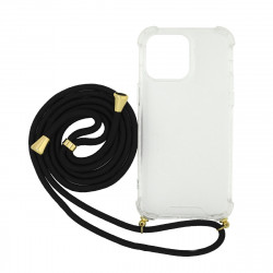 Θήκη Ancus Crossbody για Apple iPhone 14 Pro Διάφανη με Κορδόνι Μαύρο 38644