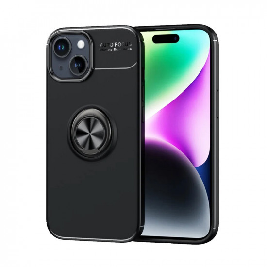 Θήκη Ancus AutoFocus Shock Proof με Ring Holder για Apple iPhone 15 Μαύρη 40105
