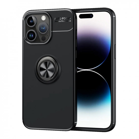 Θήκη Ancus AutoFocus Shock Proof με Ring Holder για Apple iPhone 15 Pro Μαύρη 40107