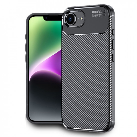 Θήκη Ancus AutoFocus Carbon Fiber για Apple iPhone 16e Μαύρη 50813