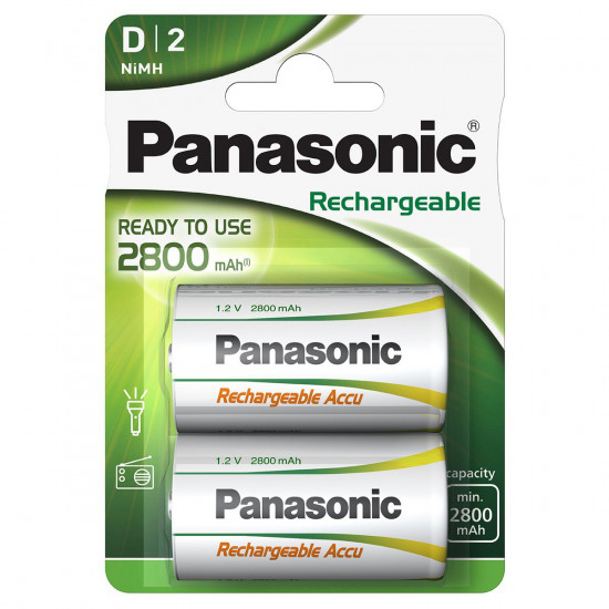 Μπαταρία Επαναφορτιζόμενη Panasonic Ready to use HHR1SRE/2B Size D 2800 mAh 1.2V Τεμ. 2 34280