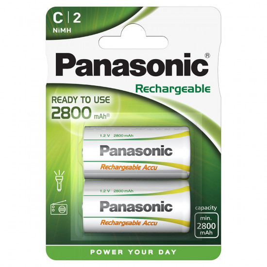 Μπαταρία Επαναφορτιζόμενη Panasonic size C HHR-2SRE/2B 2800mAh 1.2V Τεμ. 2 34276