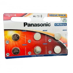 Buttoncell Panasonic CR2025 3V Τεμ. 6 με Διάτρητη Συσκευασία 24300