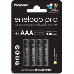 Μπαταρία Επαναφορτιζόμενη Panasonic Eneloop Pro BK-4HCDE/4BE 930 mAh size AAA Ni-MH 1.2V Τεμ. 4 New Package 44774