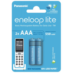 Μπαταρία Επαναφορτιζόμενη Panasonic Eneloop Lite BK-4LCCE/2CP 550 mAh size AAA Ni-MH 1.2V Τεμ. 2 Eco Pack 38319