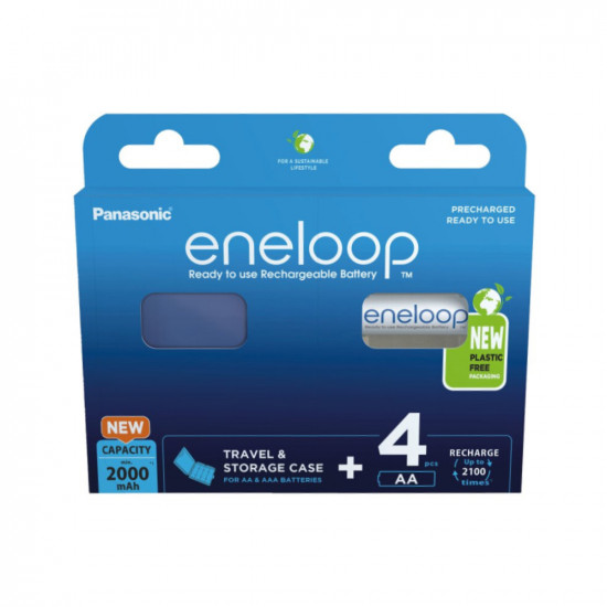 Μπαταρία Επαναφορτιζόμενη Panasonic eneloop BK-3MCDEC4BE 2000mAh size AA Ni-MH 1.2V Τεμ. 4 με κουτί αποθήκευσης 39218