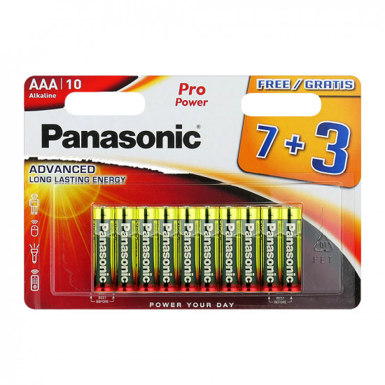 Μπαταρία Αλκαλική Panasonic Alcaline Pro Power LR03 size AAA 1.5V Τεμ. 7+3 46675