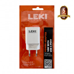 Φορτιστής Ταξιδίου Leki Orange Concept με USB-C 10W 5V 2.0A  Λευκός 46087
