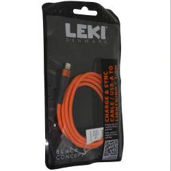 Καλώδιο Σύνδεσης και Φόρτισης Leki Black Concept USB-A σε Lightning Braided Πορτοκαλί 1m 46996